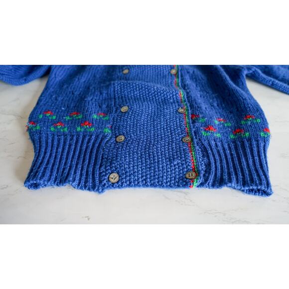 VTG Carroll Reed Wool Floral Chunky Knit Cardigan Sweater S Cottagecore Dainty - Picture 11 of 16